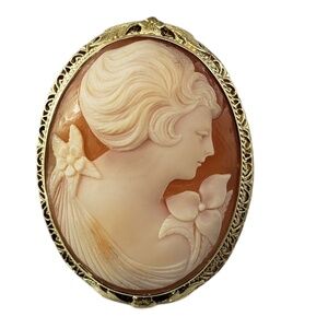 14 Karat Yellow Gold Cameo Brooch/Pendant #20879